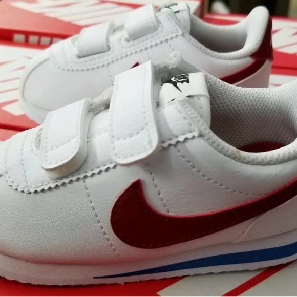 NIKE TODDLER  CORTEZ BASIC SL (TDV) 904769 103 WHITE / VARSITY RED 3C - Picture 2 of 8